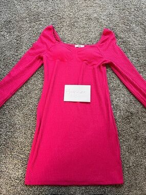 Hot Pink Off The Shoulder Dress